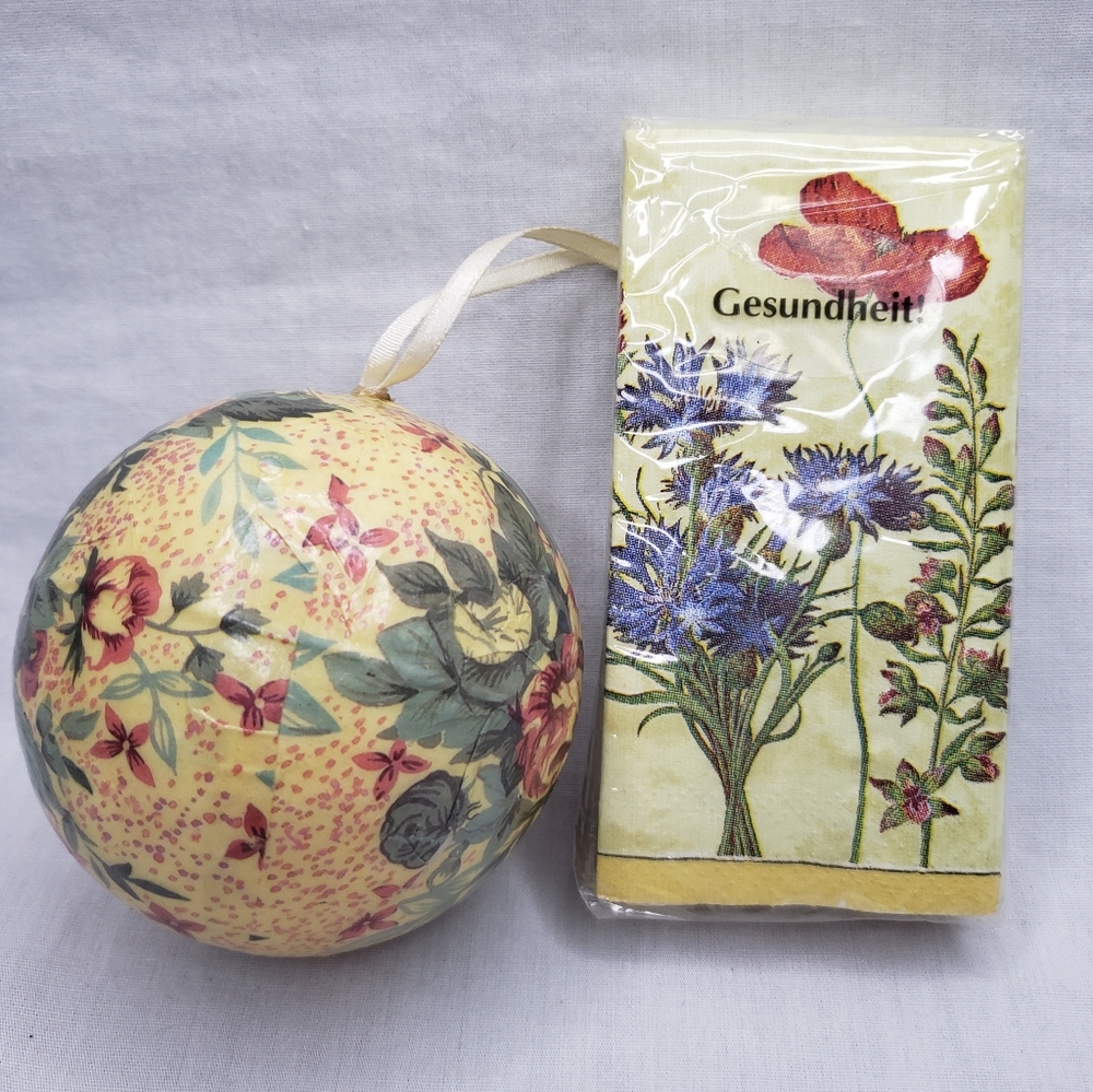 Botanical Decorative Ornament and German Facial Tissue Set